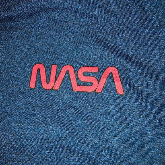 Men’s Blue ‘NASA’ Astronaut/Spaceship Graphic Long Sleeve - Picture 3 of 6
